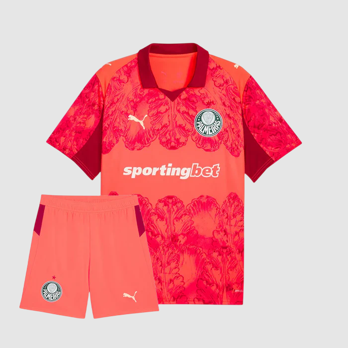 Conjunto Infantil Palmeiras X Kidsuper Mundial – 25/26 Vermelha